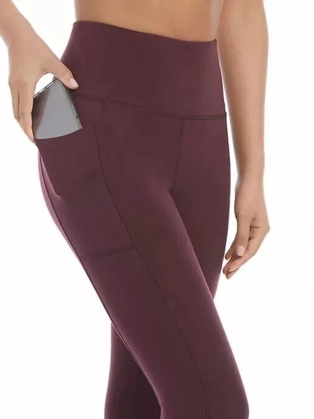 Danskin (XL) Ultra High Ankle Legging Tight with Pockets Midweight Soft Brushed - Picture 4 of 15